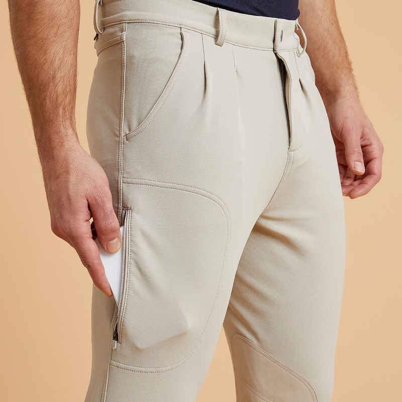 Beige FD riding breeches for men